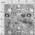 thumbnail image 2 of oneOone Cotton Silk Light Gray Fabric Tool Craft Projects Decor Fabric Printed By The Yard 42 Inch Wide, 2 of 4