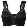 thumbnail image 3 of Wingslove Women's Full Coverage Plus Size Bra Non Padded Wireless Minimizer Bra, Black 40G, 3 of 7