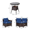 thumbnail image 2 of Patiojoy 4PCS Outdoor Patio Conversation Set Wicker Rattan Sectional Sofa W/Navy Cushions, 2 of 8