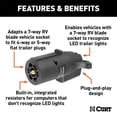 thumbnail image 2 of Curt Manufacturing 57004 Adaptateur Électrique LED pour Lame de RV 7 Voies, 2 of 2
