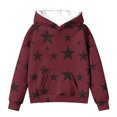 thumbnail image 3 of RXIRUCGD Sweat à Capuche Imprimé à Manches Longues pour Enfants, Col Rond, Adapté aux Garçons et Filles Âgés (Vin, Taille : 4-5 Ans), 3 of 3