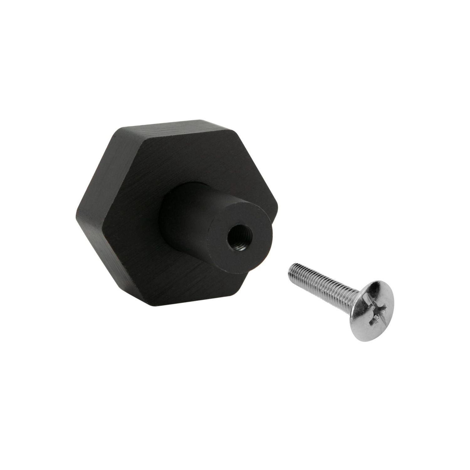 Era Hexagon Knob 4-Pack Brushed Black