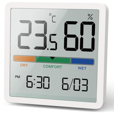 Portable Digital Thermometer/Hygrometer with High Accuracy, Temperature and Hygrometer for Room Temperature Control, Room Air Control, Climate Monitoring