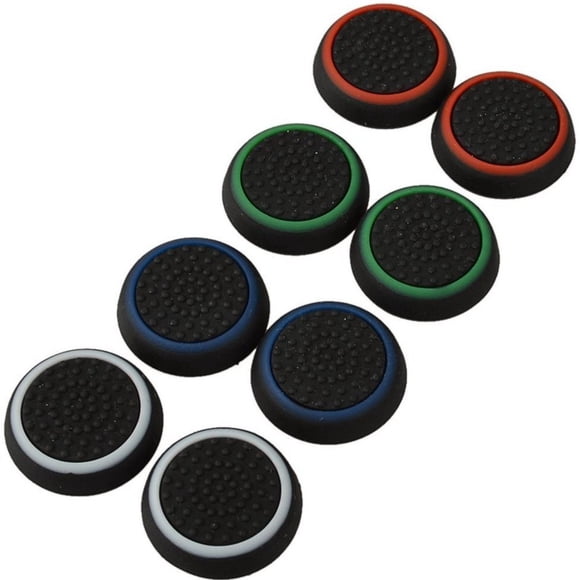 4 Paires / 8 Pcs Capuchon de Remplacement en Silicone pour Poignée de Pouce Joystick Analogique pour Manettes de Jeu Ps3 / Ps4 / Xbox 360 / Xbox One Noir