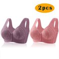 thumbnail image 2 of Yuyuzo Front Closure Bras for Women Plus Size 2 Pack Full Support Wireless Comfortable Everyday Bra, 2 of 3
