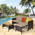 thumbnail image 1 of Costway 3PCS Patio Wicker Rattan Sofa Set Outdoor Sectional Conversation Set Garden Lawn, 1 of 6