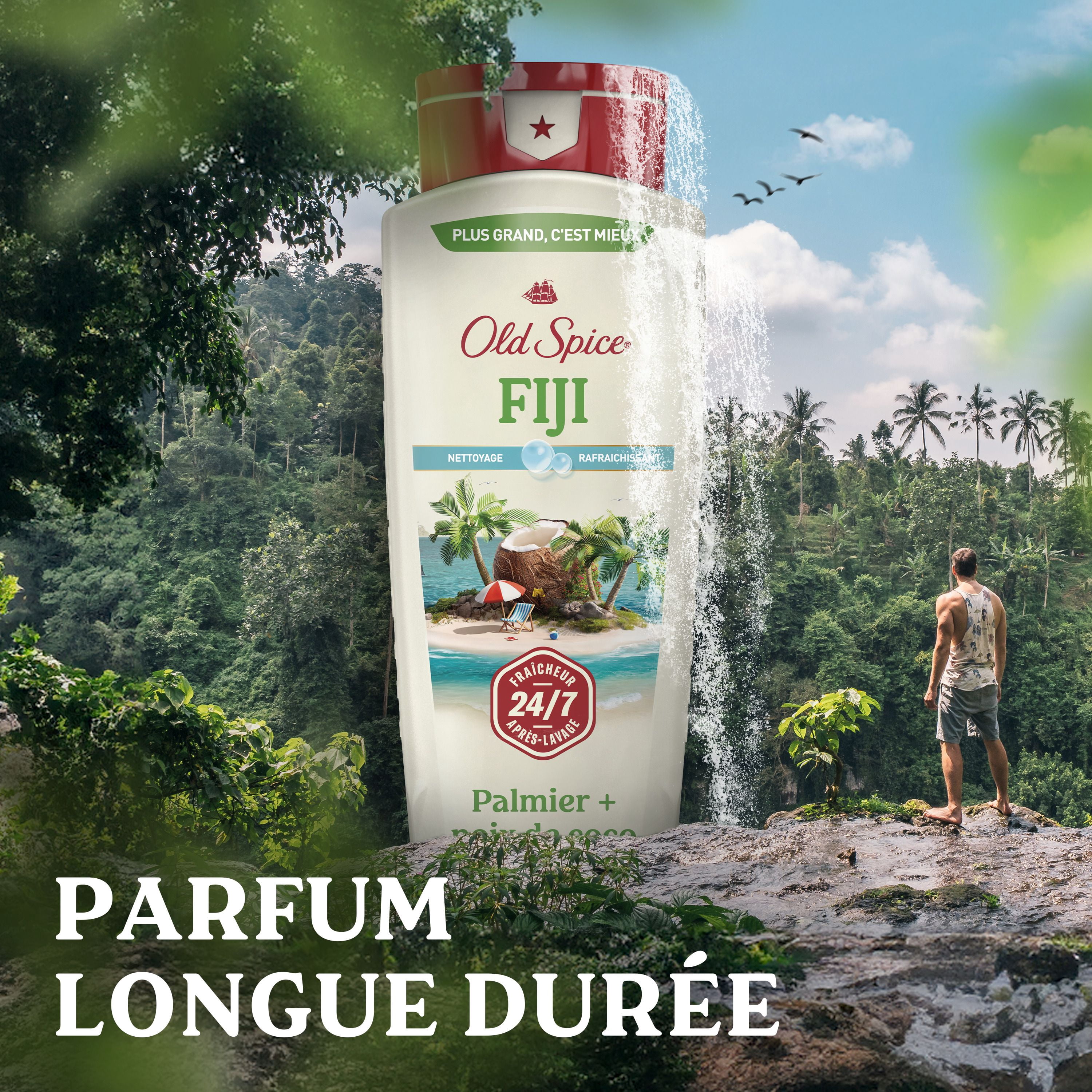 Old Spice Men's Body Wash, Fiji Scent, 24/7 Shower Fresh, Long Lasting Scent