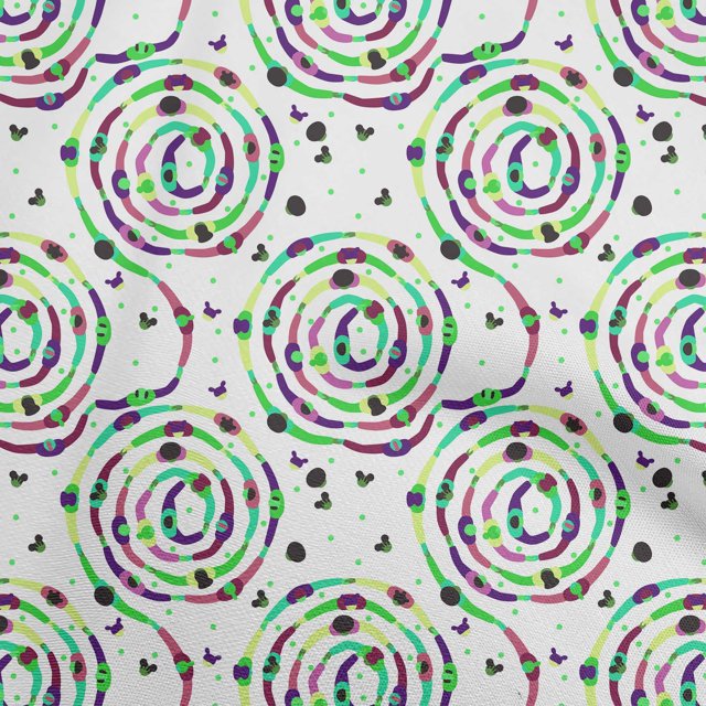 oneOone Rayon Light Green Fabric Abstract Circle Craft Projects Decor Fabric Printed By The Yard 56 Inch Wide