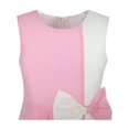 thumbnail image 4 of Girls Dress Color Block Contrast Bow Tie Pink White Party 14 Years, 4 of 8
