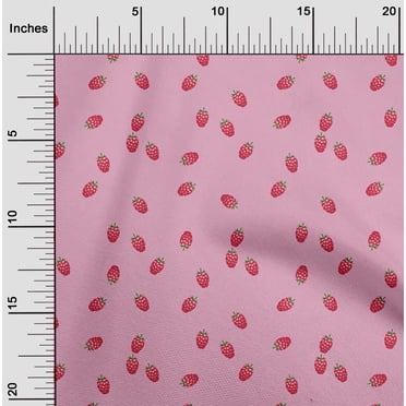 oneOone Cotton Poplin Fabric Raspberry Fruit Printed Fabric 1 Yard 42 Inch Wide