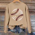thumbnail image 1 of IMENGL Spring baseball print crew neck hooded sweatshirt long, Yellow 2XL, Size M-2XL, 1 of 4