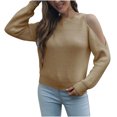 thumbnail image 2 of Qertyioot Chandail pour le Printemps 2024 Mode Femmes Décontracté Uni Col Rond Manche Ample Blouse Hauts, 2 of 6