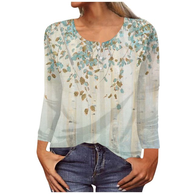 Cardigan pour Filles T-shirt Ample Imprimé de Mode pour Femmes Blouse à Manches Longues Col Rond Hauts Décontractés Cardigan pour Femmes en Liquidation