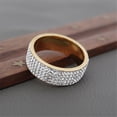 thumbnail image 3 of Ensemble Contemporain de Cinq Anneaux en Acier Inoxydable pour Couples Modernes, Bijoux Assortis, 3 of 5