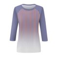 thumbnail image 4 of Birdeem T-Shirts à Manches 3/4 pour Femmes T-Shirt Imprimé Mode Blouse à Manches 3/4 Col Rond Hauts Décontractés T-Shirts à Manches 3/4 pour Femmes, 4 of 5