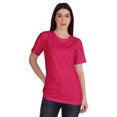 thumbnail image 1 of Inkmeso T-Shirt Basique à Col Rond pour Femmes, Manches Courtes, Coupe Régulière, Long Tee, Haut d'Entraînement, 1 of 8