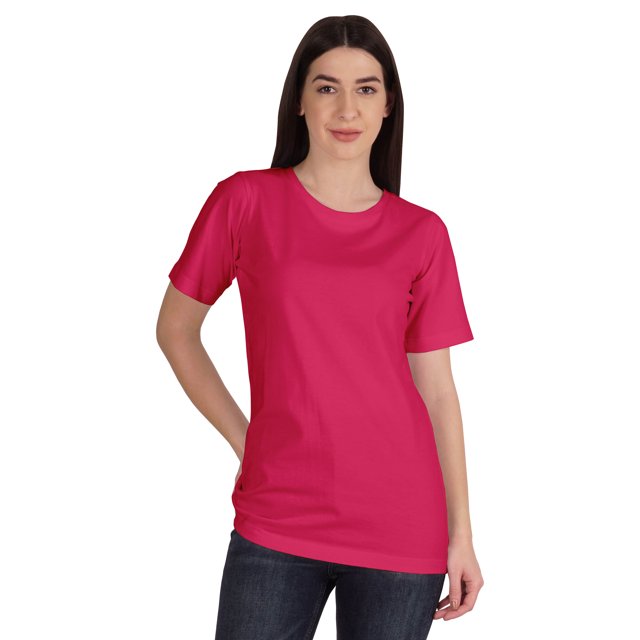 Inkmeso T-Shirt Basique à Col Rond pour Femmes, Manches Courtes, Coupe Régulière, Long Tee, Haut d'Entraînement