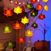 Drppepioner Led Pumpkin Maple Leaf Light String,Thanksgiving Lantern Decorative Pendant Holiday Lighting Ornament
