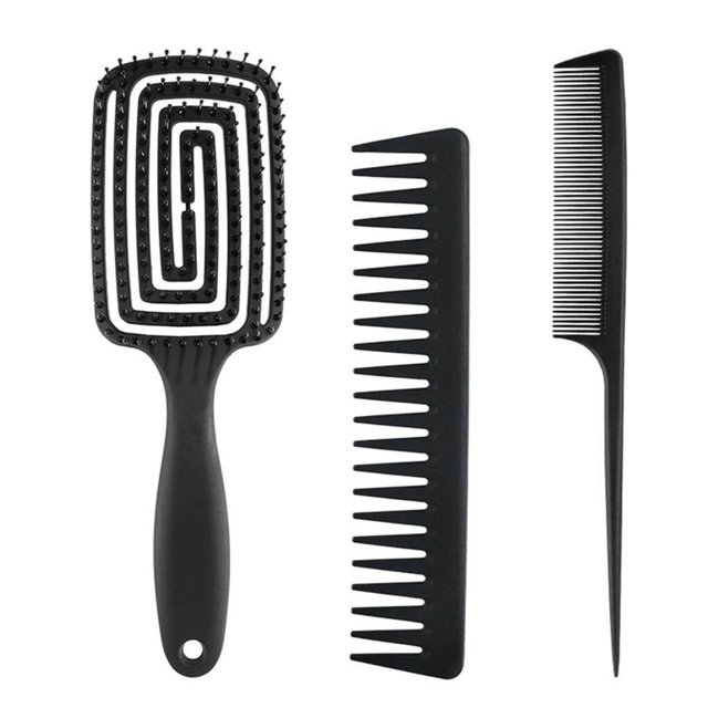 Detangler Brush Set Detangling Brush and Comb for Defining Natural Curly Hair