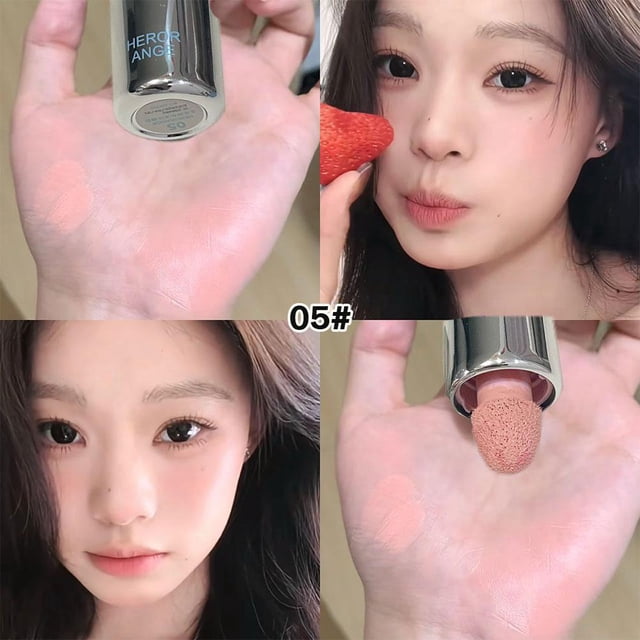 HERORANGE Liquid Blush Cheek Natural Contouring Brightening Pink Liquid Blush With Brush Facial