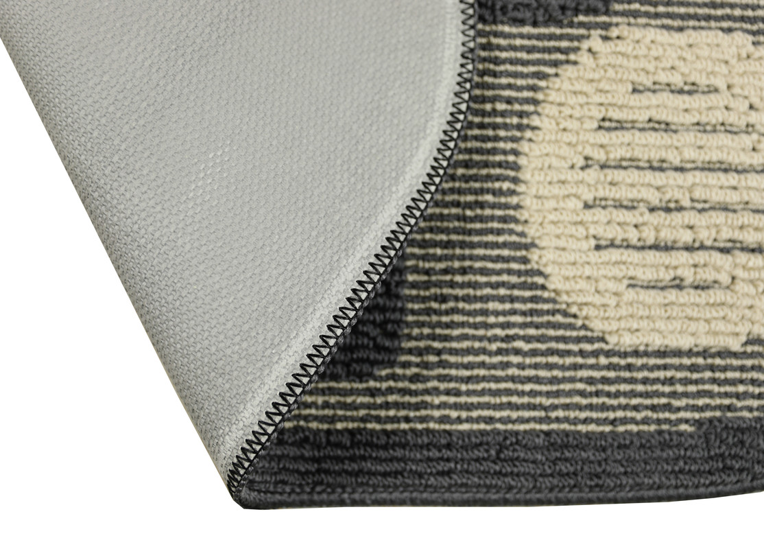 Décor Luxe Antidérapant Dos en Caoutchouc Sécurité Absorbant l'Eau Doux Durable Tissé Moelleux Tapis de Couloir Sol Intérieur Cuisine; Ustensiles Volants Gris Oblong; 20 x 48 Pouces