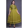 thumbnail image 2 of Bimba Kurtis Indiennes à Pois Verts et à Blocs Floraux pour Femmes, Kurti Anarkali Imprimée en Ligne A, Robe Ethnique Décontractée - Grand, 2 of 5
