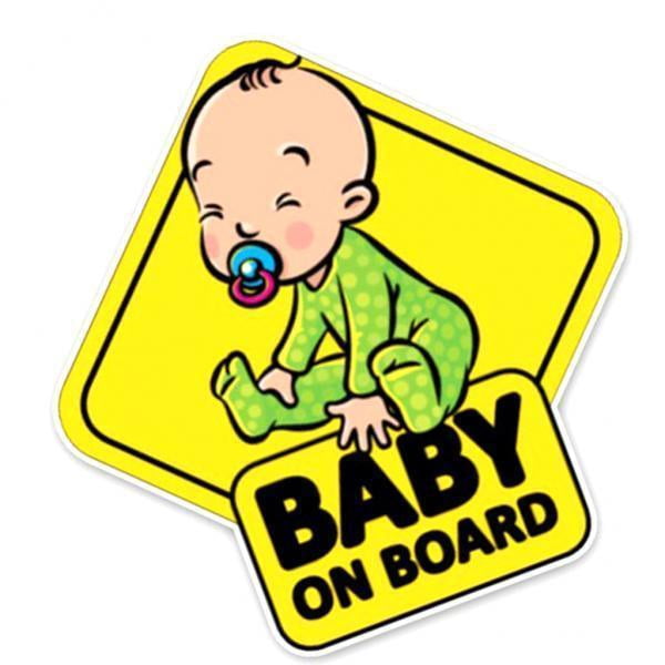 2X Baby on Board Warning Sign Vinyl Warning Sticker 15x15cm