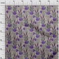 thumbnail image 3 of oneOone Tissu Polyester Spandex Violet Floral Rétro Projets de Couture Tissu Imprimé au Mètre 56 Pouces de Large, 3 of 5
