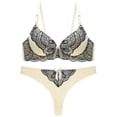 thumbnail image 1 of Pisexur Women's Comfortable Push Up Embroidery Lace Bra and Panty Set Plus Size, 1 of 6