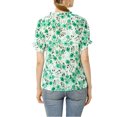 thumbnail image 3 of INSPIRE CHIC Blouse pour Femme à Fleurs à Volants Manches Courtes Col à Volants Blouses Décontractées S Vert, 3 of 8
