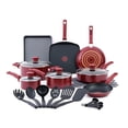 thumbnail image 1 of T-fal Kitchen Solutions, 22-Piece Recycled Aluminum Non-Stick Cookware Set, Red, 1 of 12