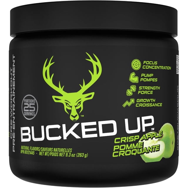 Bucked Up Pre-Workout Powder, 25 Serve (Crisp Apple)