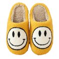 thumbnail image 1 of Pantoufle en Peluche Confortable à Visage Souriant, Pantoufle Douillette en Peluche Chaude à Enfiler pour la Maison avec Mousse Mémoire, Pantoufles en Fourrure à Enfiler pour la Maison, Pantoufle Coussinée, Taille 3, Jaune, 1 of 4