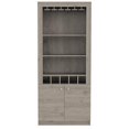 thumbnail image 1 of Tuhome Furniture Montenegro 69" Bar Cabinet with Wine Rack in Light Gray, 1 of 9
