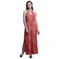 thumbnail image 1 of Bimba Robe Maxi à Imprimé Ficelle pour Femmes avec Fentes Latérales, Col Rond, Grande Taille, 1 of 6
