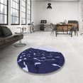 thumbnail image 4 of Ahgly Company Tapis Rond Lavable en Machine Intérieur Transitionnel Bleu Nuit, 8 Pieds Rond, 4 of 7