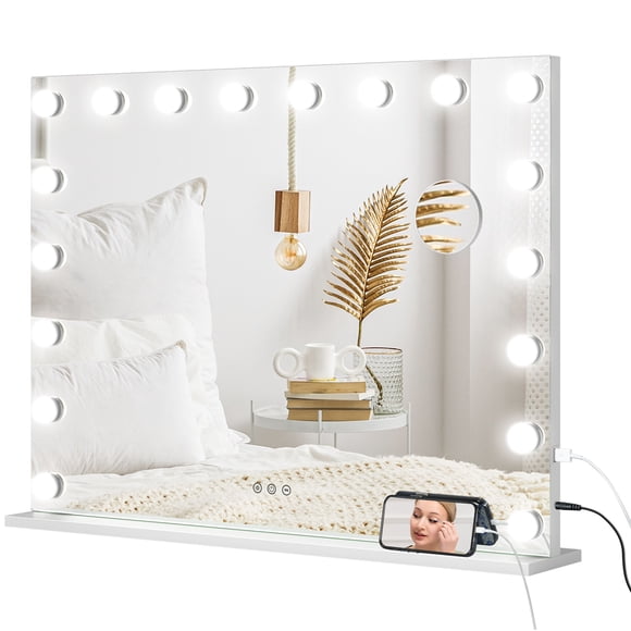 HOMCOM Hollywood Vanity Mirror, Lighted Makeup Mirror with USB Port