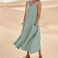 thumbnail image 5 of Kcodviy Tenues d'Anniversaire pour Femmes Unies à Col Rond pour Femmes Grande Taille avec Poches Décontractées Longues Robe Grande Taille Hauts Robe Quotidienne Robe Débardeur, 5 of 5