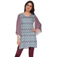 thumbnail image 1 of Moomaya Kurtis Courtes en Poly-Crêpe pour Femmes, Robe à Manches Kimono Imprimée, Haut Indien, 1 of 5