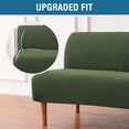 thumbnail image 3 of Armless Futon Cover Stretch Sofa Bed Slipcover Protector Elastic Feature Rich Textured High Spandex Small Checks Jacquard Fabric Futon Cover, Machine Washable, 3 of 7