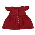 thumbnail image 1 of Toddler Girls Solid Color Dress Summer Ruffle Linen Baby Mini Skirt Cqh, 1 of 6
