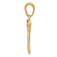 thumbnail image 2 of 14K Yellow Gold White Rhodium Polished Concave BELIEVE Angel Pendant, 2 of 4