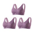 thumbnail image 1 of AherBiu 3pc Plus Size Bras for Women Front Closure Full Coverage Comfort Bralettes Push up Wireless Lingerie, 1 of 4
