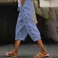 thumbnail image 1 of Summer Savings Clearance!Staron Striped Capris Pants for Women Lightweight Spring Summer Pants for Women 2025 Ladies Drawstring Capri Pants with Pockets, 1 of 7