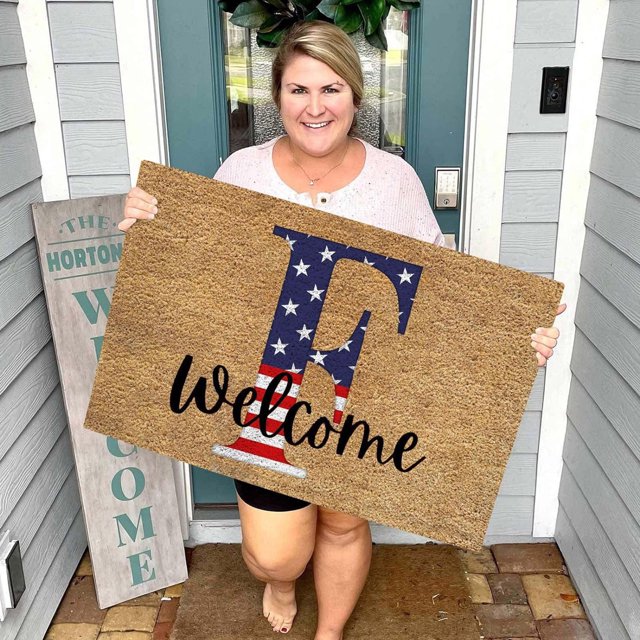 TopLLC Bathroom Rugs 4th Of July Door Mat Patriotic Doormat Entryway Rug Welcome Independence Day Doormat Stain And Fad Patriotic Decor Welcome Outdoor Mat A map
