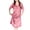 Rose Gold, variant on Women's Satin Pajama Dress Silk Lace V Neck Short Sleeve Nightgown Soft Elegant Knee Length Sleep Shirt