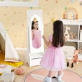 thumbnail image 2 of Costway Kids Vanity Set Princess Makeup Dressing Table & Chair Set with Jewelry Armoire White, 2 of 9
