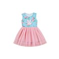 thumbnail image 1 of Xingqing Toddler Baby Girl Easter Sundress Rabbit Floral Print Sleeveless Tulle Patchwork Dress Summer Clothes, 1 of 7