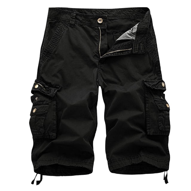 Birdeem Mens Casual Pure Color Outdoors Pocket Beach Work Trouser Cargo Shorts Pant