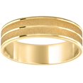 thumbnail image 1 of Mens 14K Yellow Gold Brushed Comfort Fit Wedding Band 6MM Wide, 1 of 2
